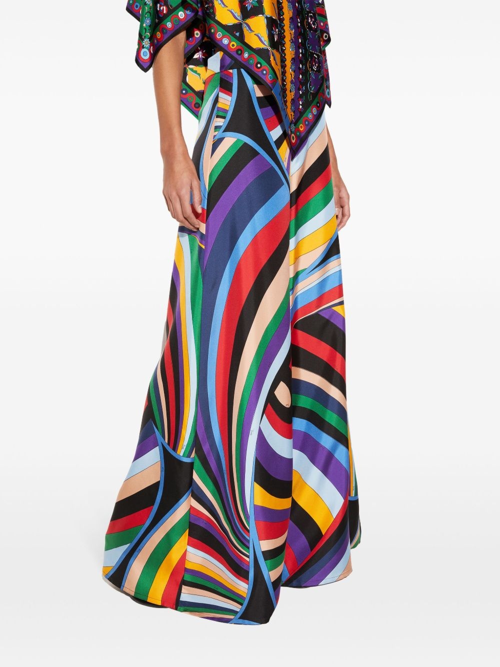 Iride-print silk trousers - 5