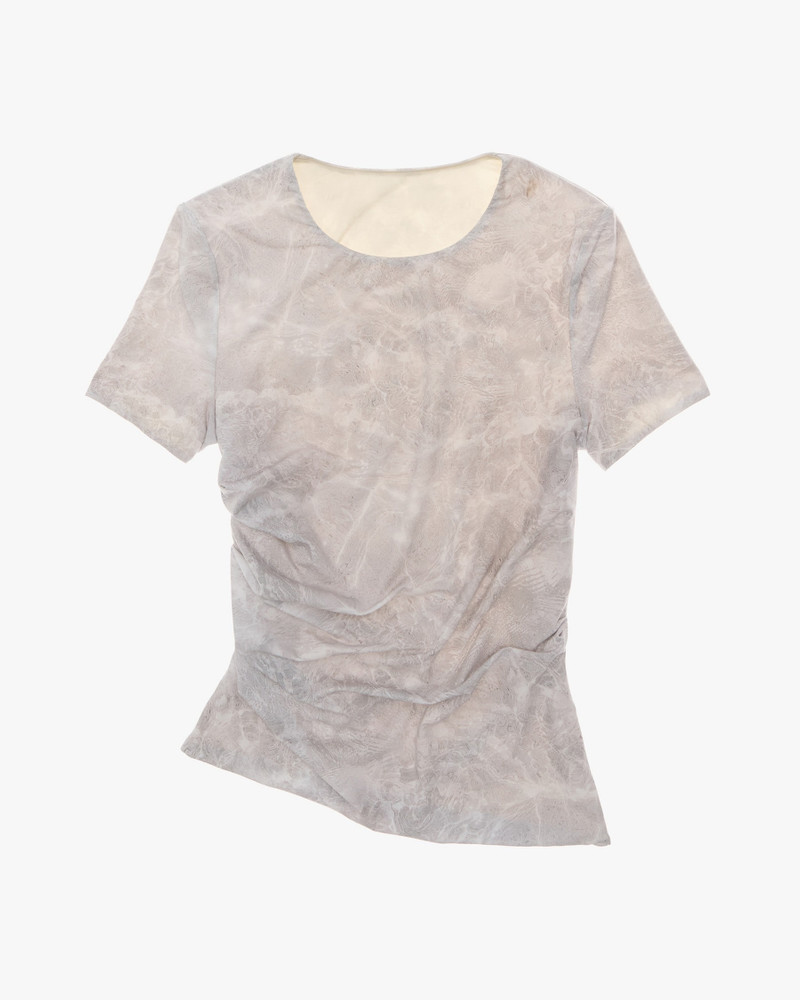 PRINTED RUCHED TEE 1
