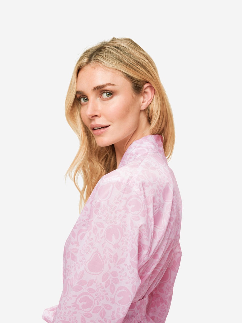 Women's Dressing Gown Nelson 89 Cotton Batiste Pink - 5
