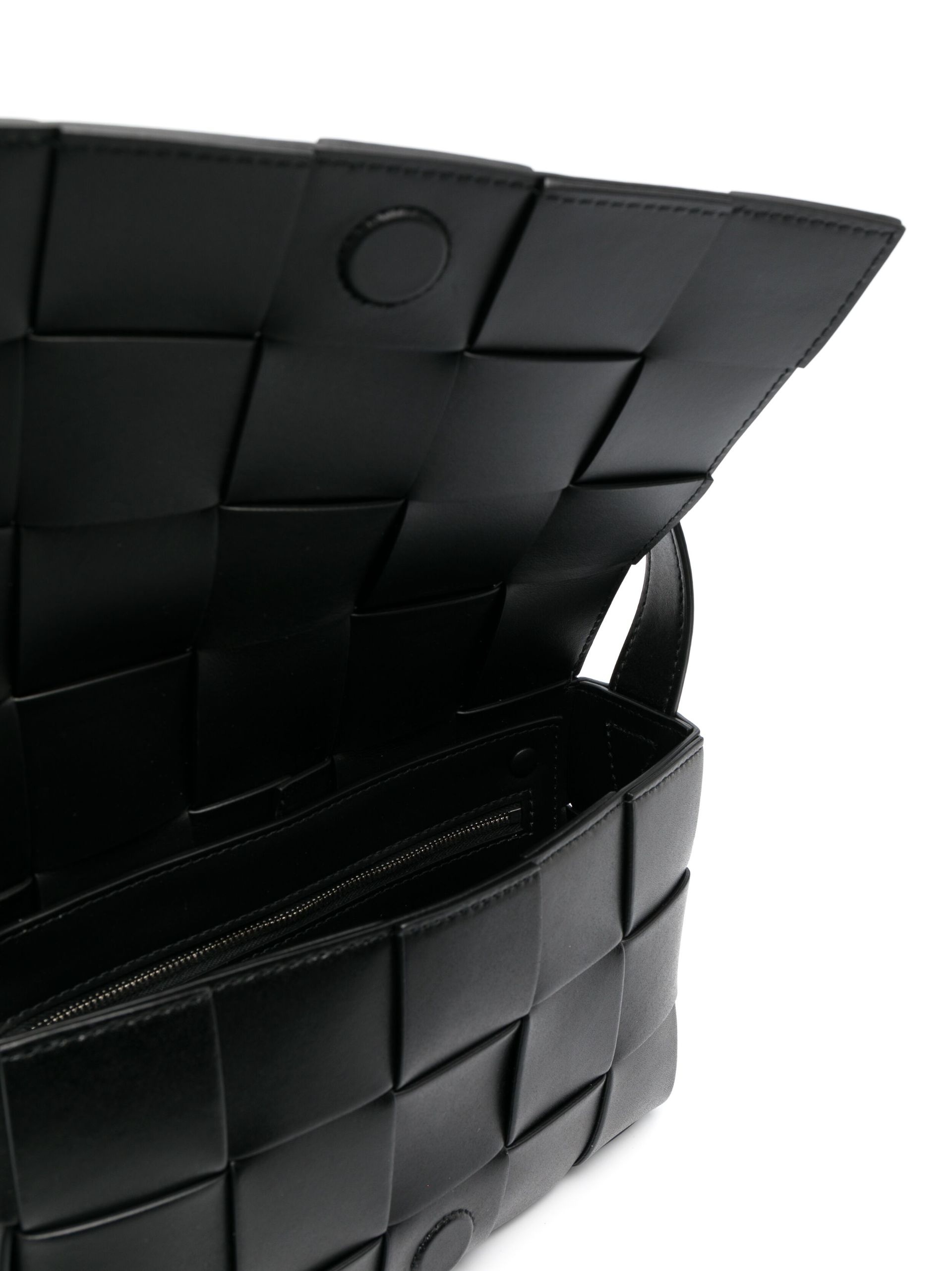 black Cassette Intrecciato-leather shoulder bag - 5