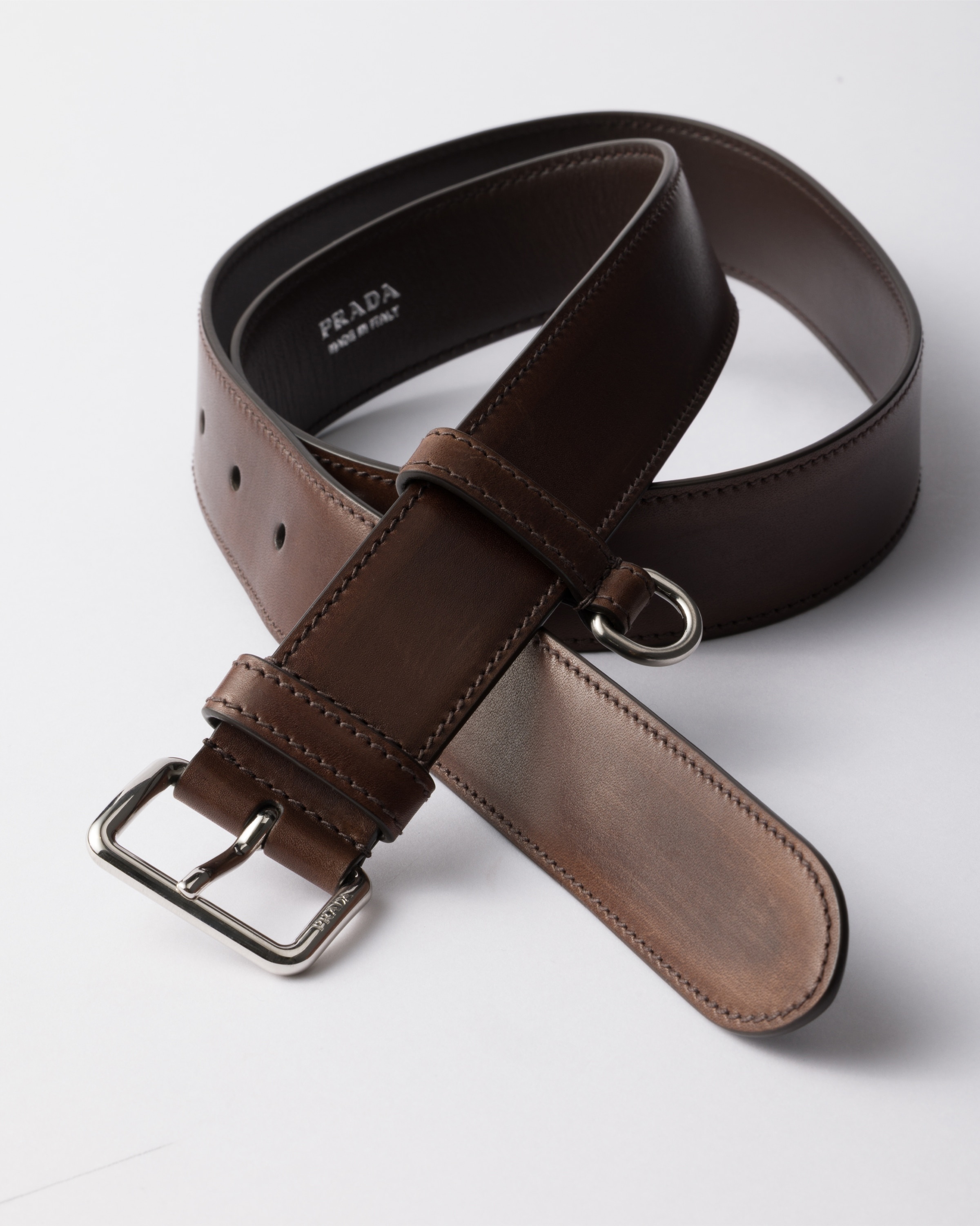 Antiqued leather belt - 3
