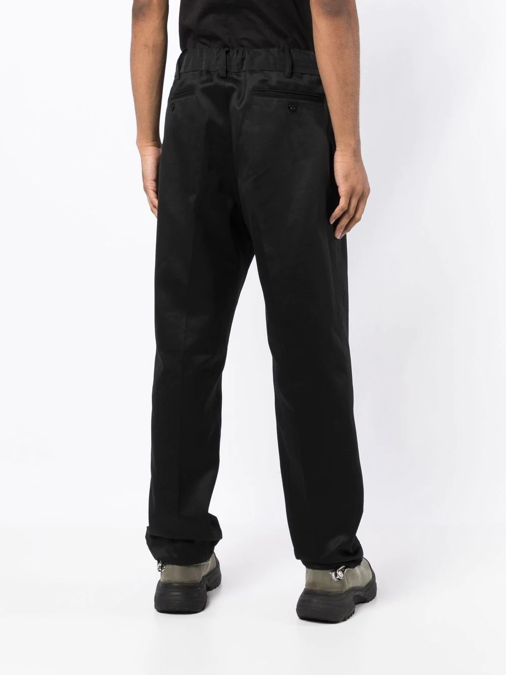 drawstring-waist straight-leg trousers - 4