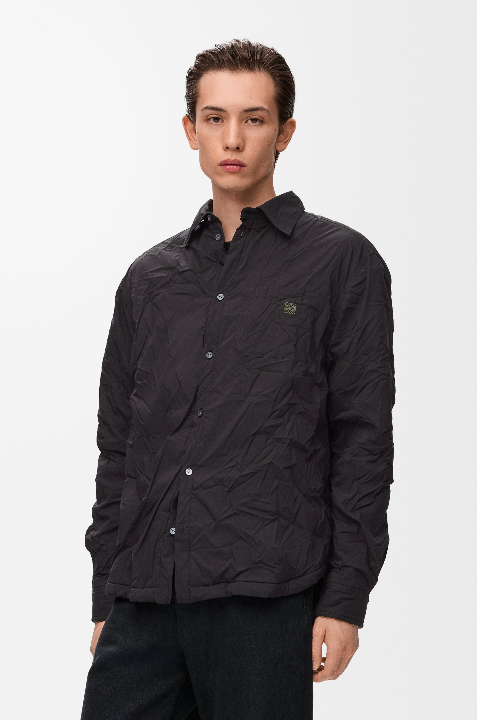 Hybrid shirt in cotton blend and wool - 3