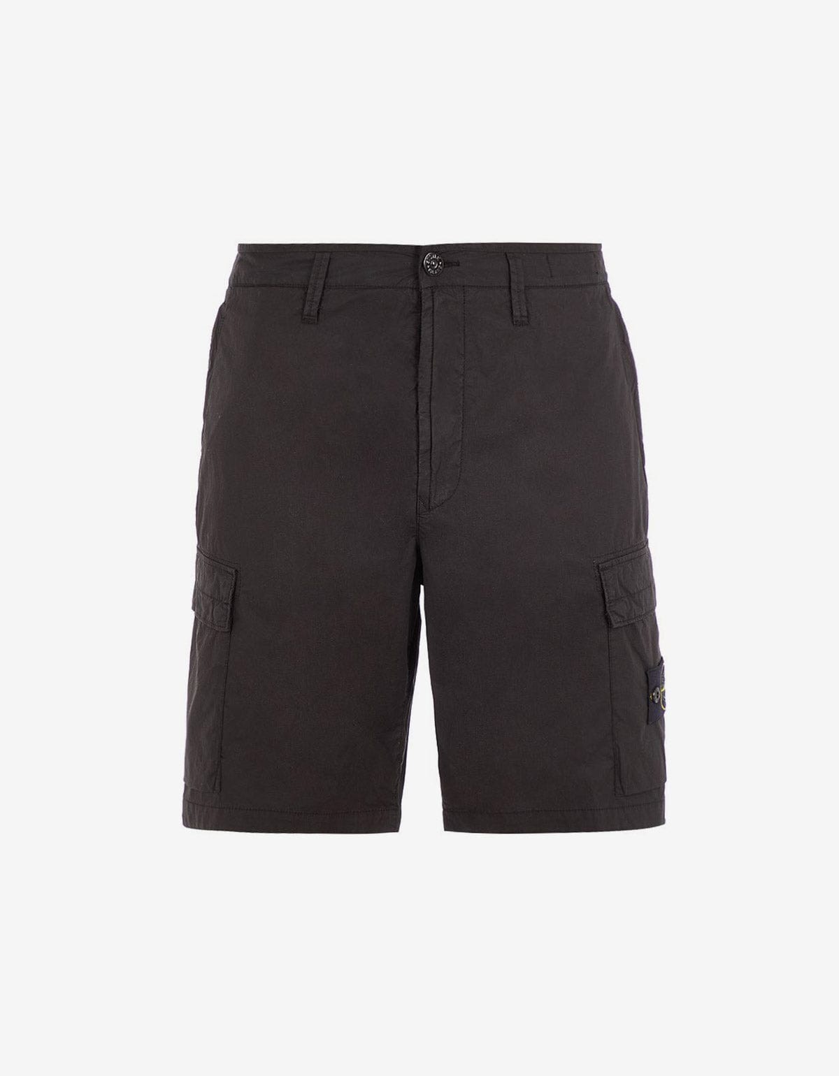 Black Cargo Bermuda Shorts - 1