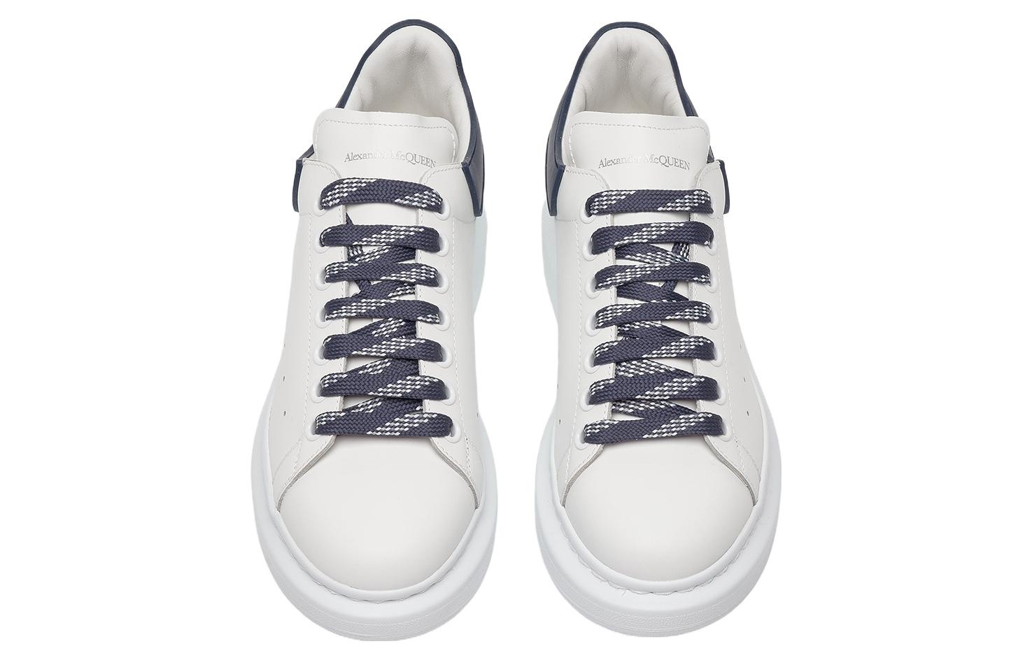 (WMNS) Alexander McQueen Oversized Sneaker 'White Ink Blue' 621056WHXMT9164 - 3