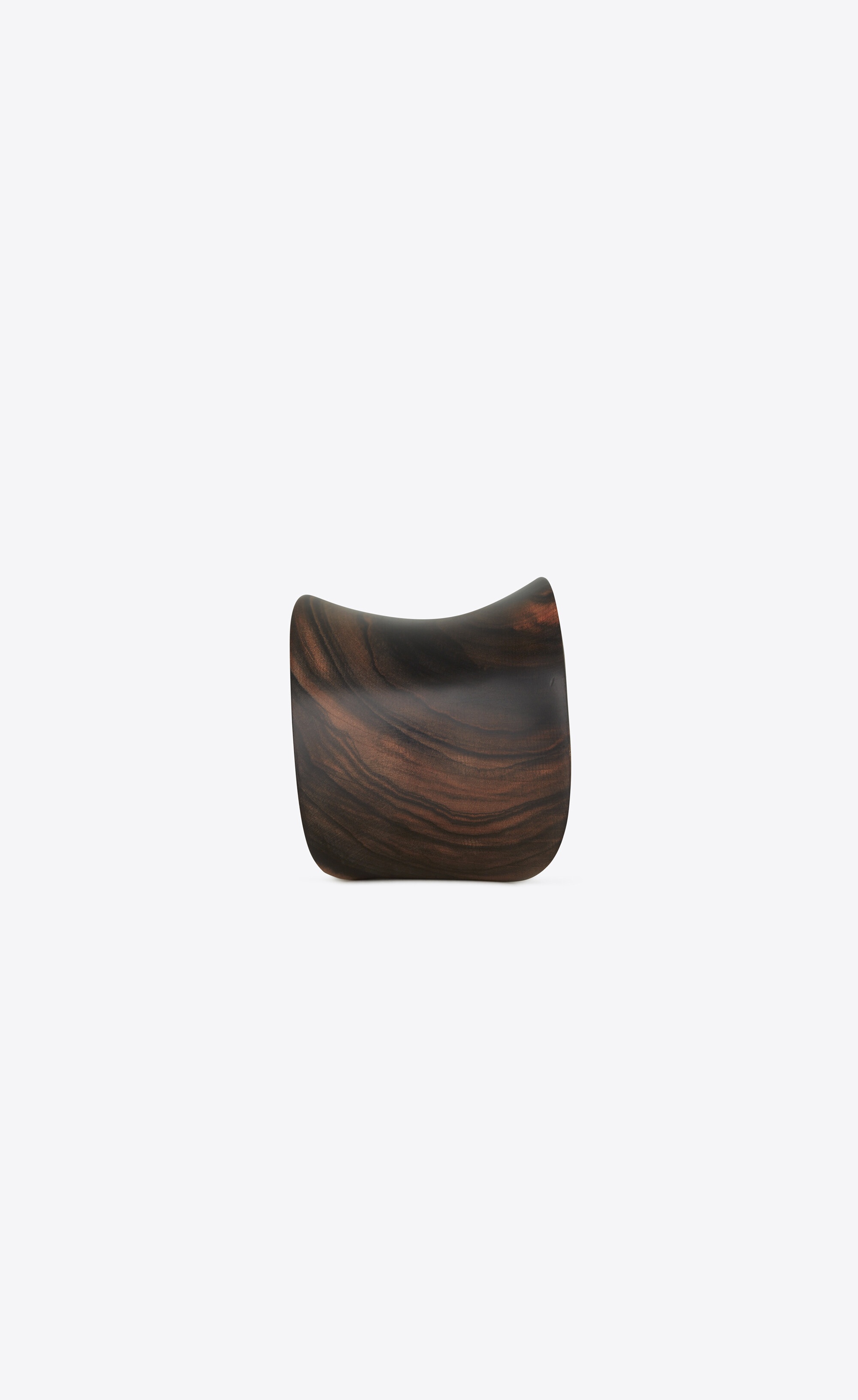 modernist curved cuff bracelet in wood - 3