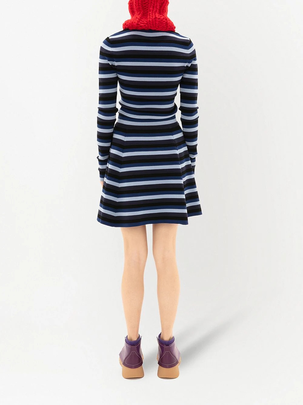 striped flared miniskirt - 4