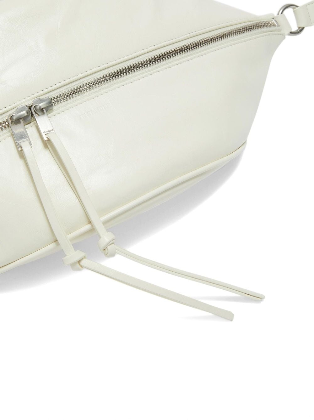 logo-embossed leather shoulder bag - 4