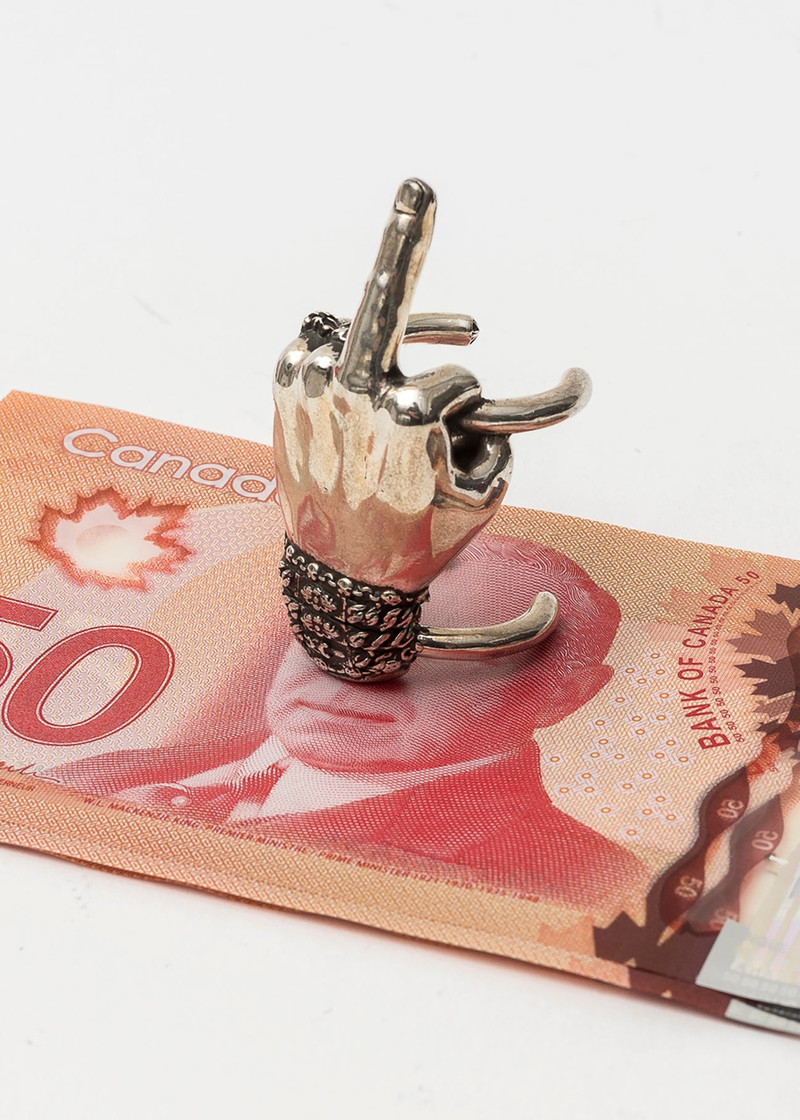 Chrome Hearts Silver Middle Finger Money Roll 3