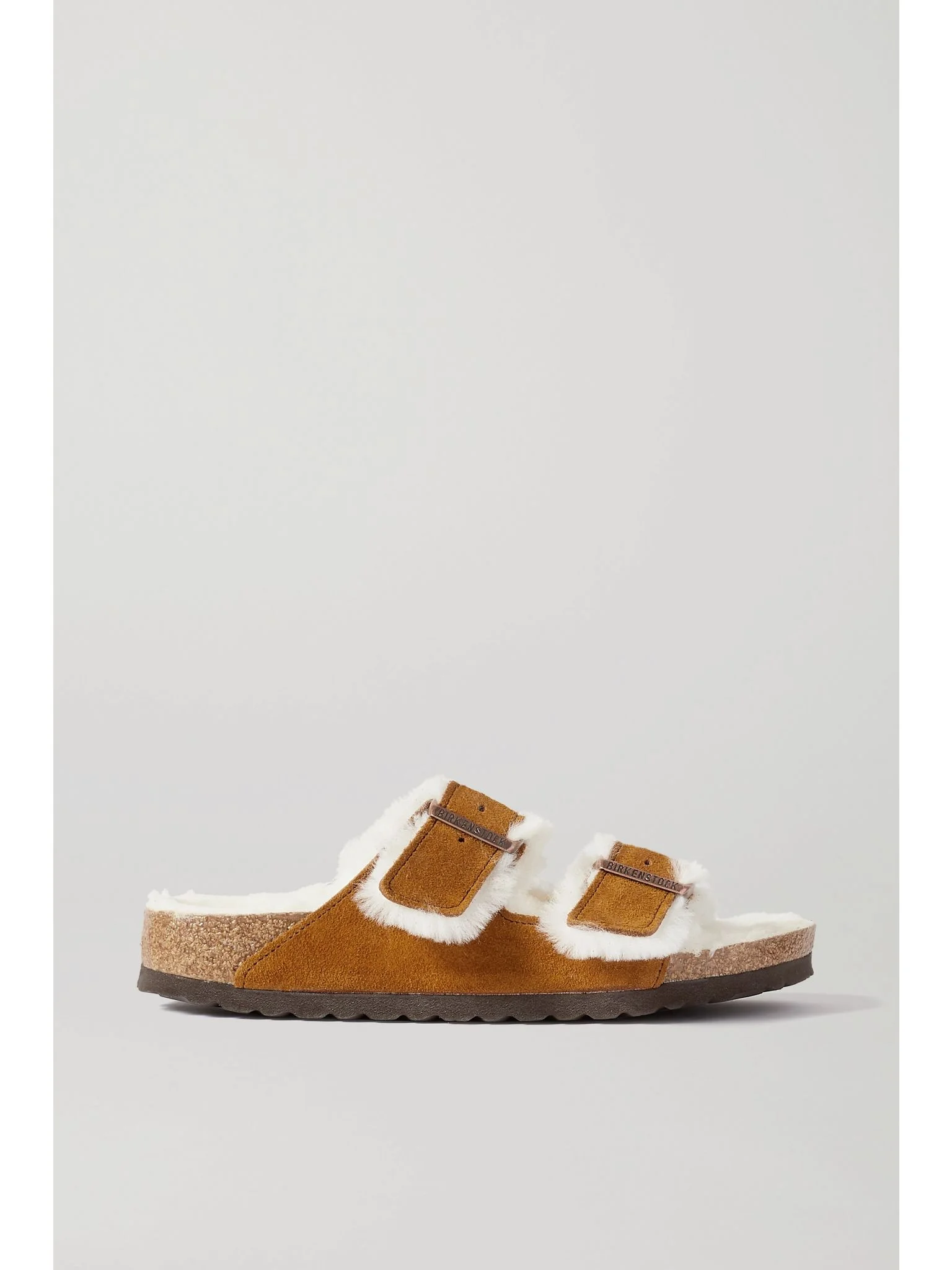 Arizona shearling-lined suede sandals Tan - 1