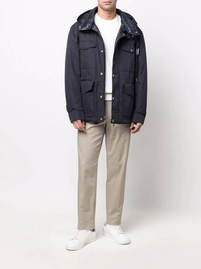 Moncler logo-patch straight-leg trousers outlook