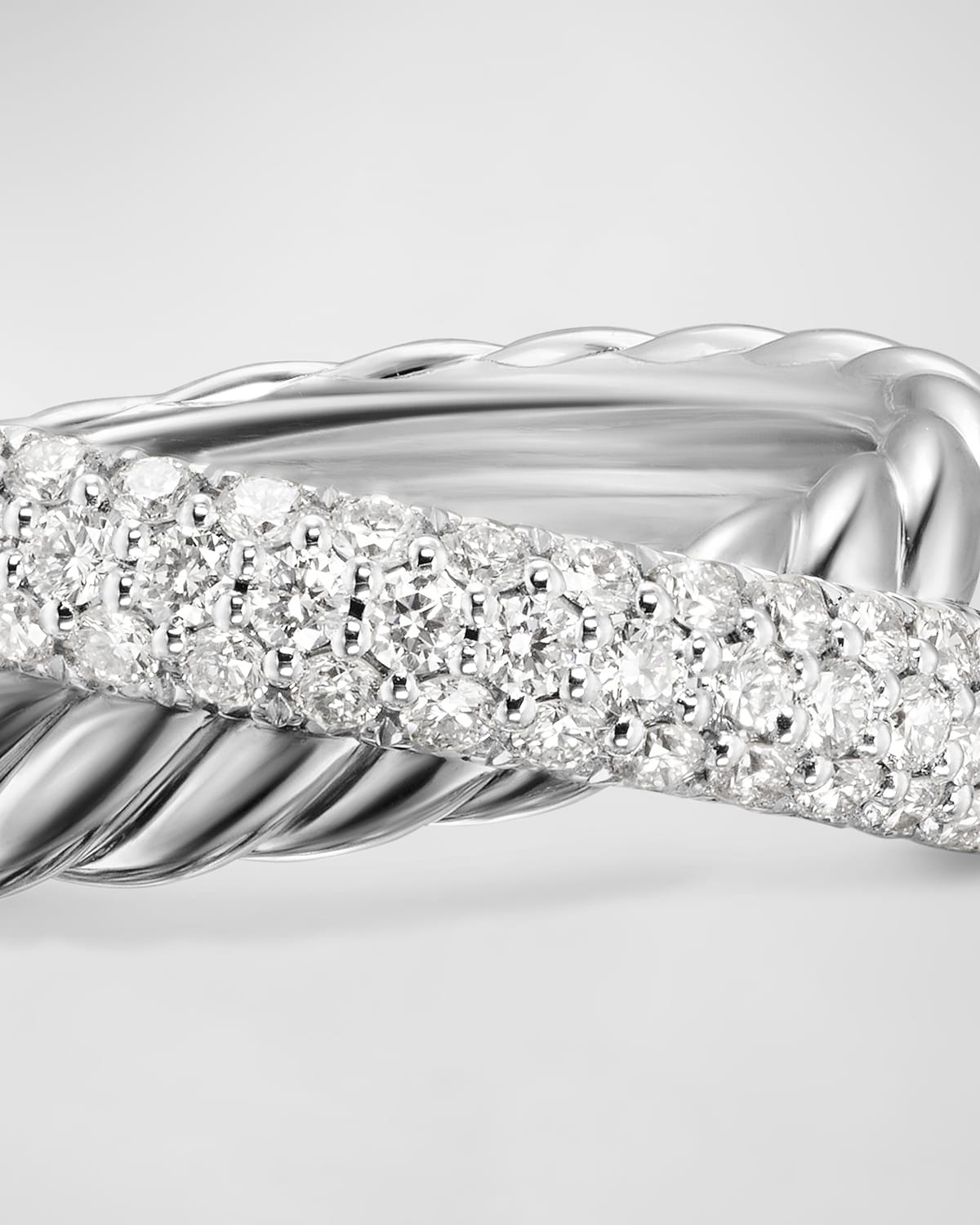 8mm Crossover Ring in Silver - 3
