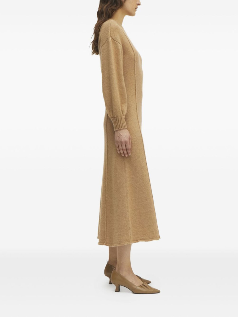 Tanner merino wool seam detail midi dress 3