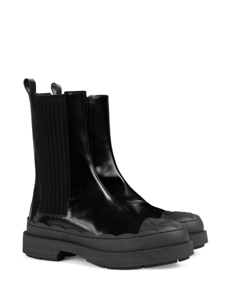 GUCCI Interlocking G-logo leather boots outlook