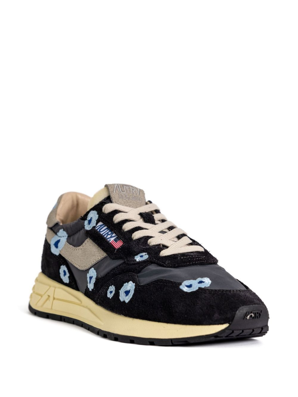floral-embroidery low-top sneakers - 2