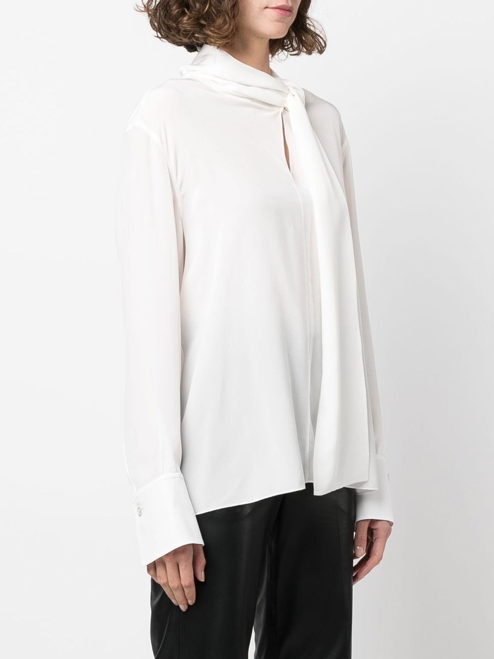 pussy-bow silk blouse - 3