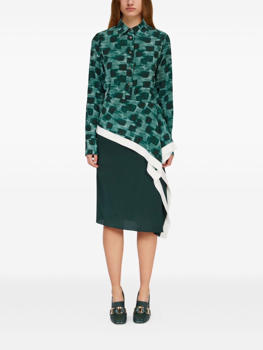 silk asymmetric skirt - 2