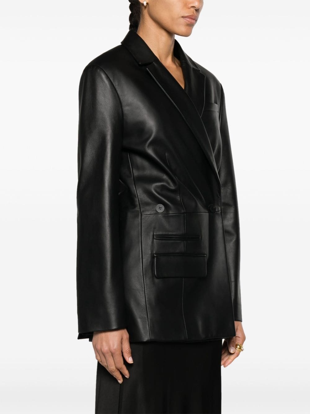 La Veste Tibau Cuir leather blazer - 3