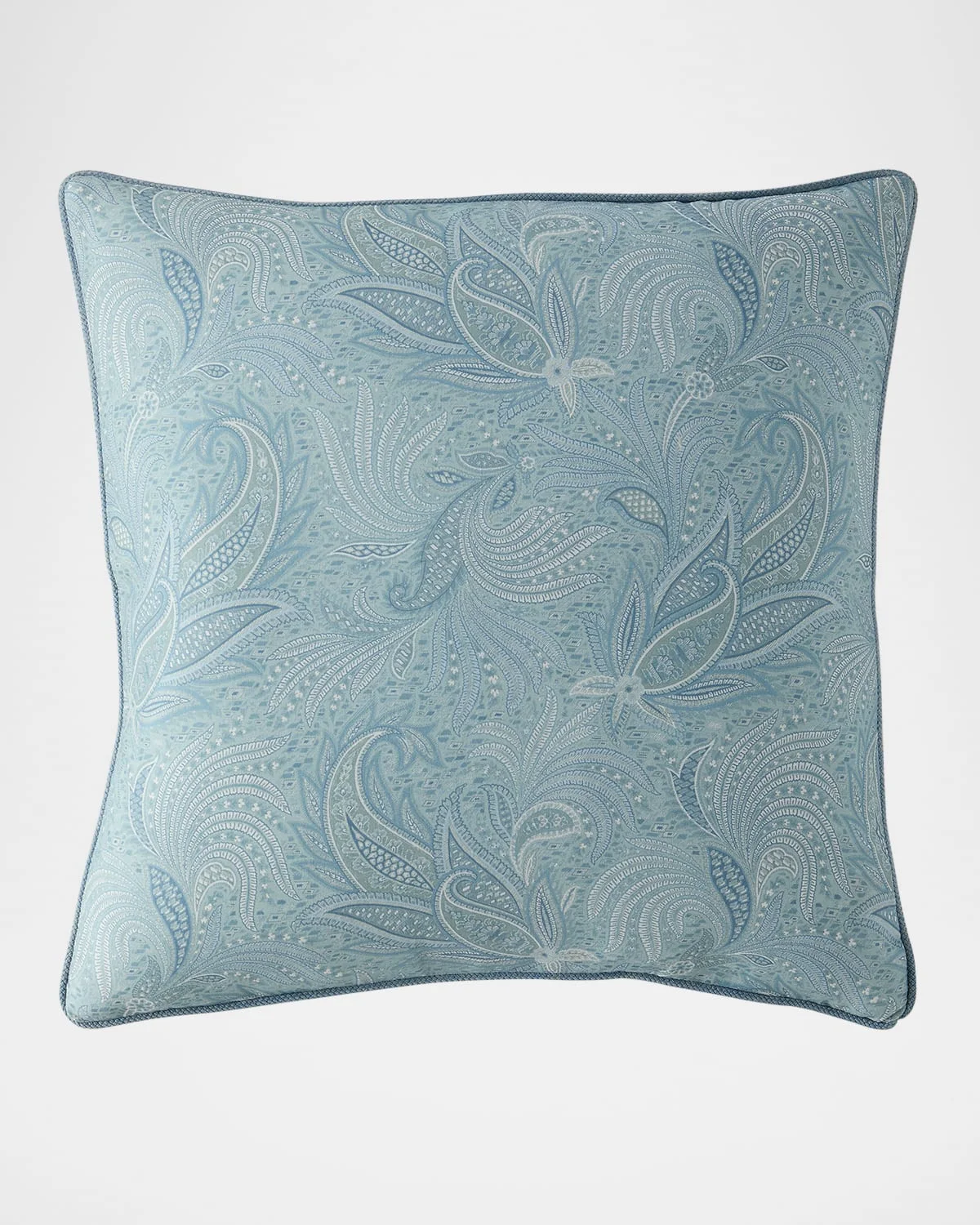 Calathea Embroidered Pillow with Cord, 24" Square - 1