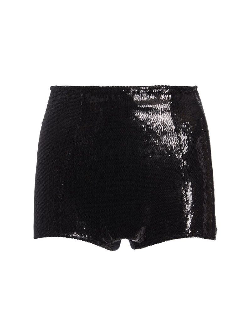 Sequined high rise hot pants - 1