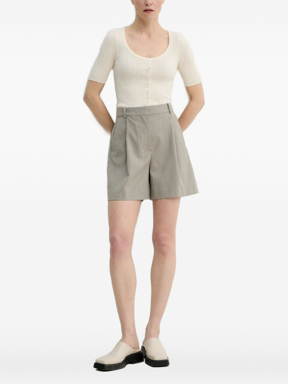 ribbed buttoned top - 1