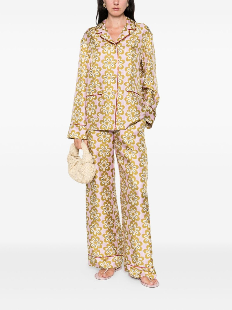 La DoubleJ floral-print piped-trim shirt outlook