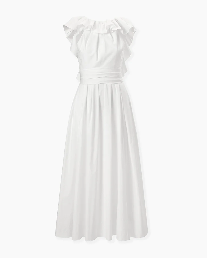 Ruffled Neckline Dress - 1