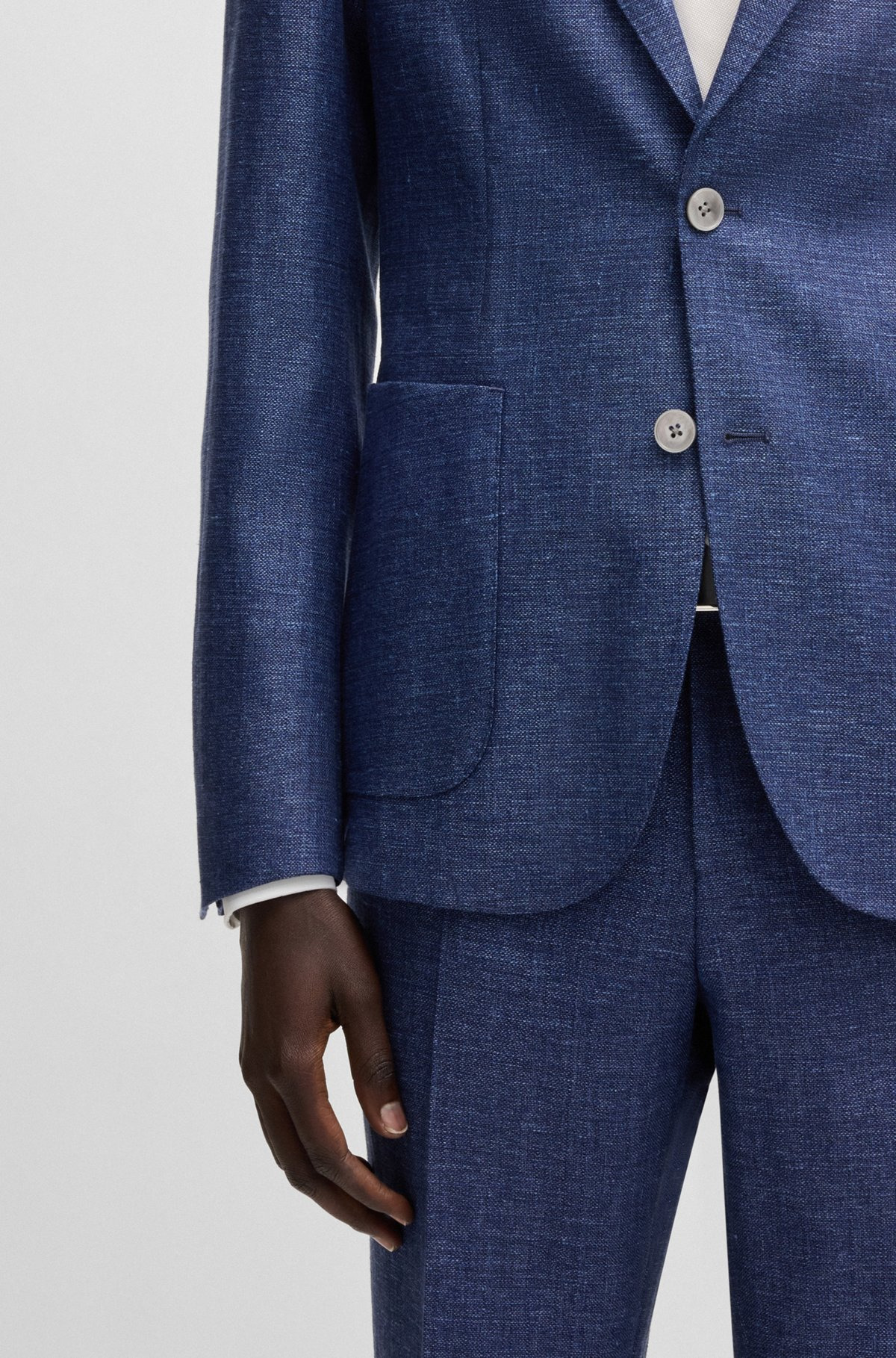 SLIM-FIT BLAZER IN MICRO-PATTERNED FABRIC - 6