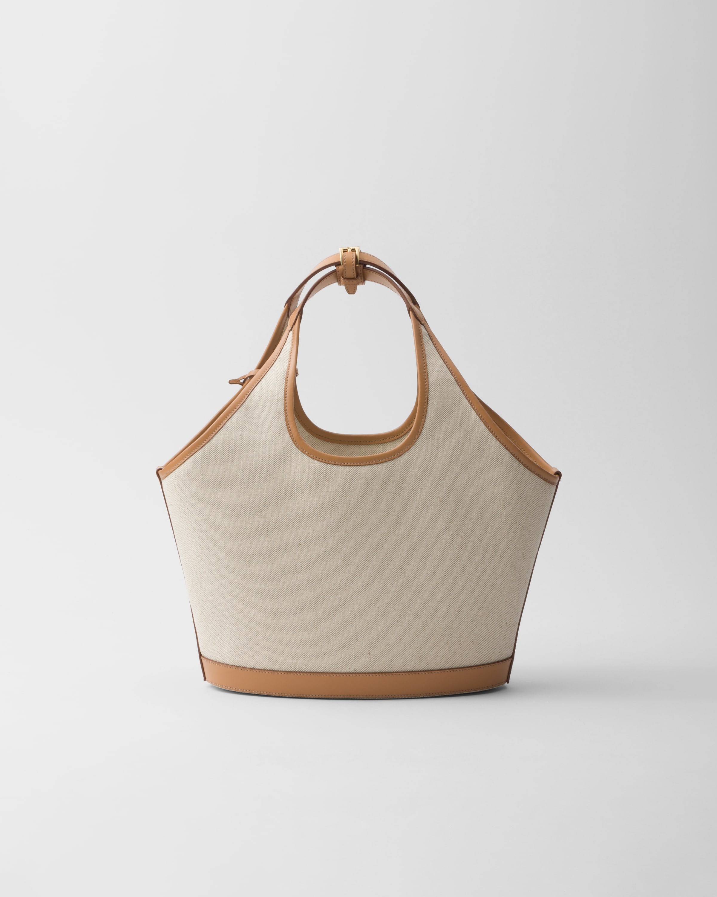 Prada Medium linen blend and leather tote bag | REVERSIBLE