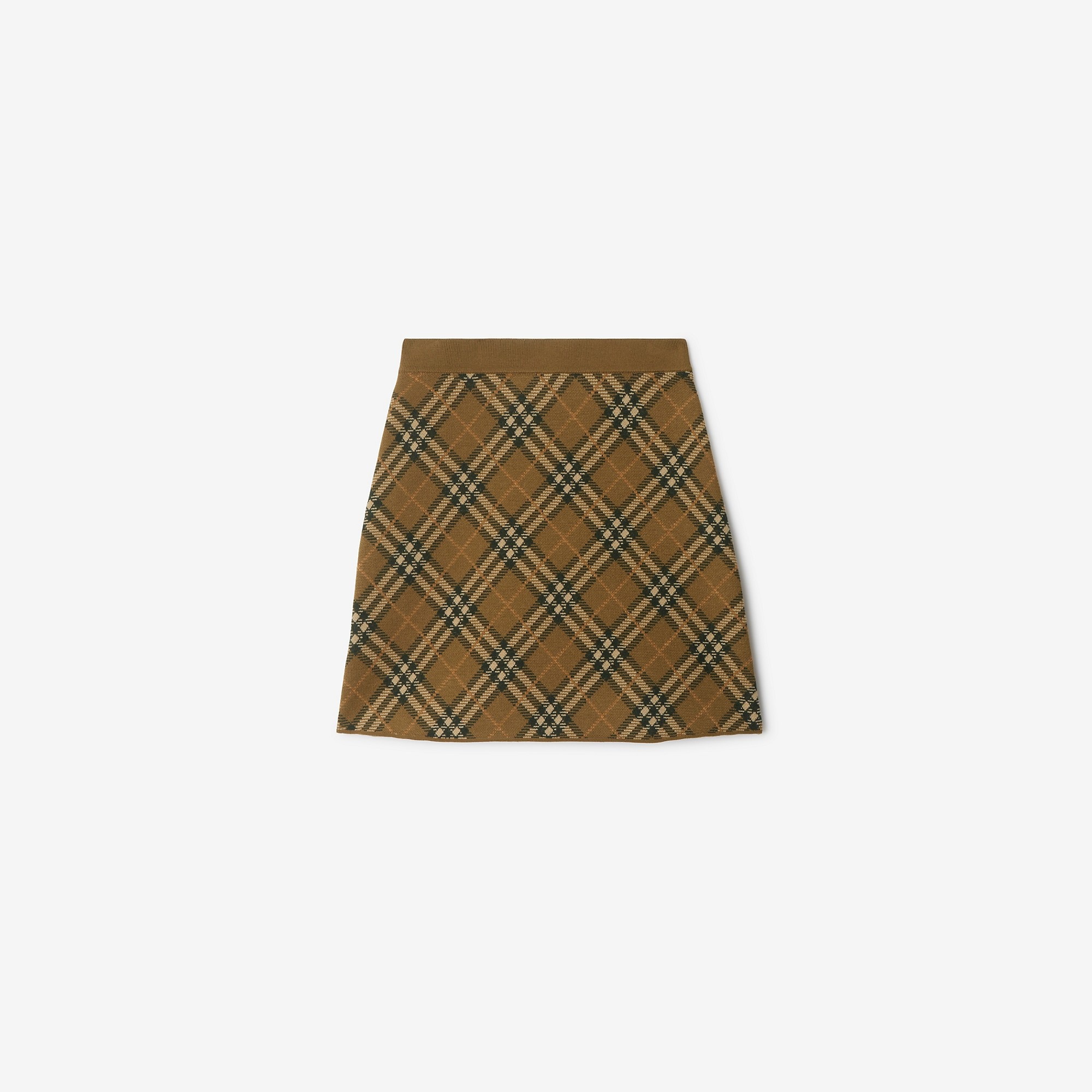 Check Wool Blend Mini Skirt - 1