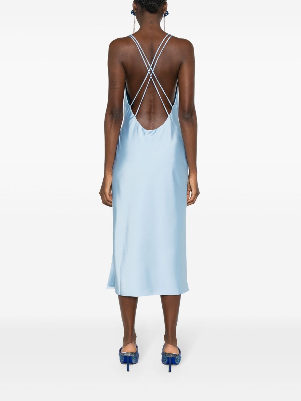 satin midi slip dress - 4