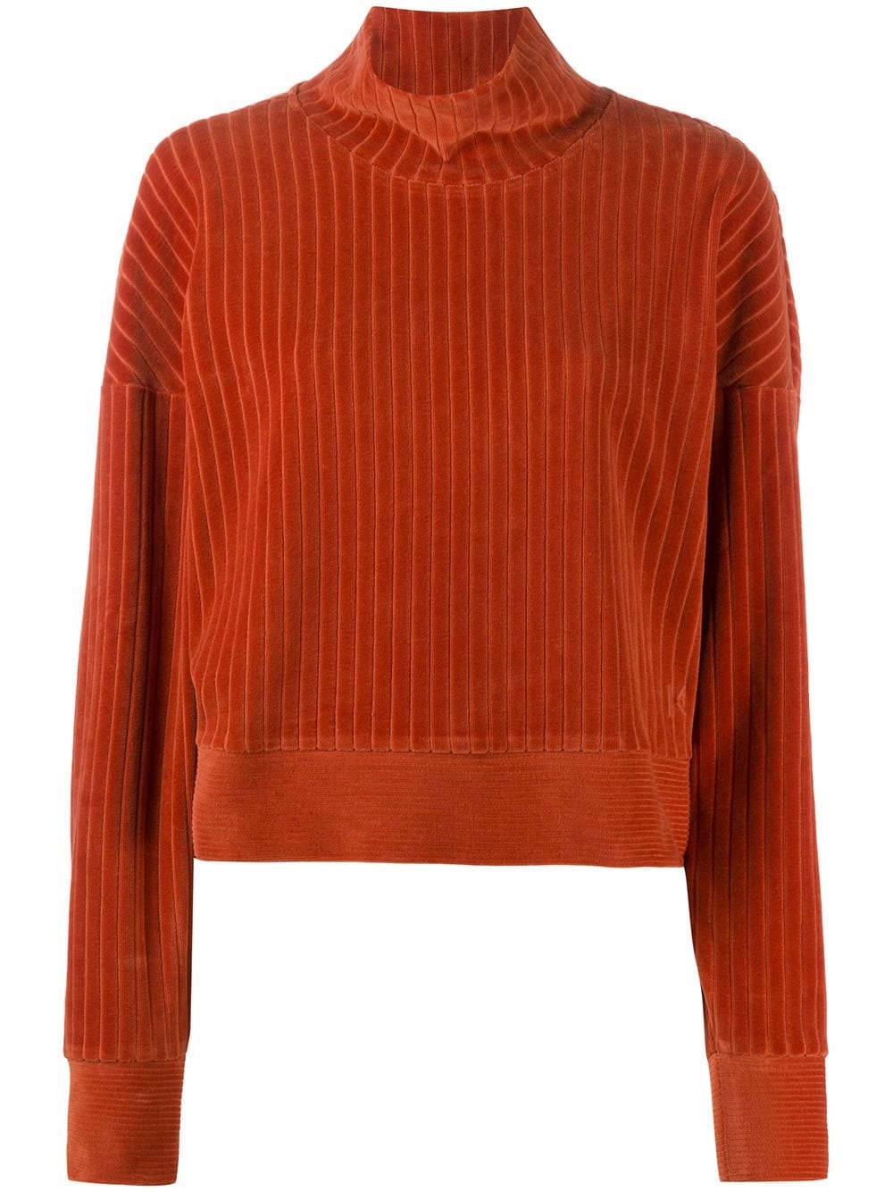 pinstripe funnel neck top - 1