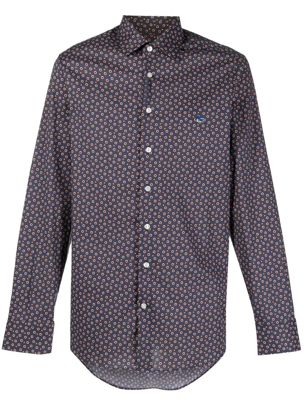 spot-print long-sleeved shirt - 1