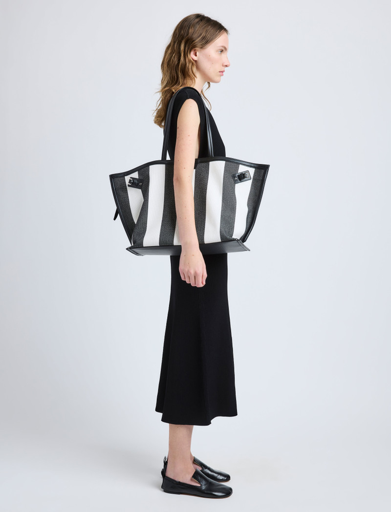 Proenza Schouler Days Carryall in Striped Canvas outlook