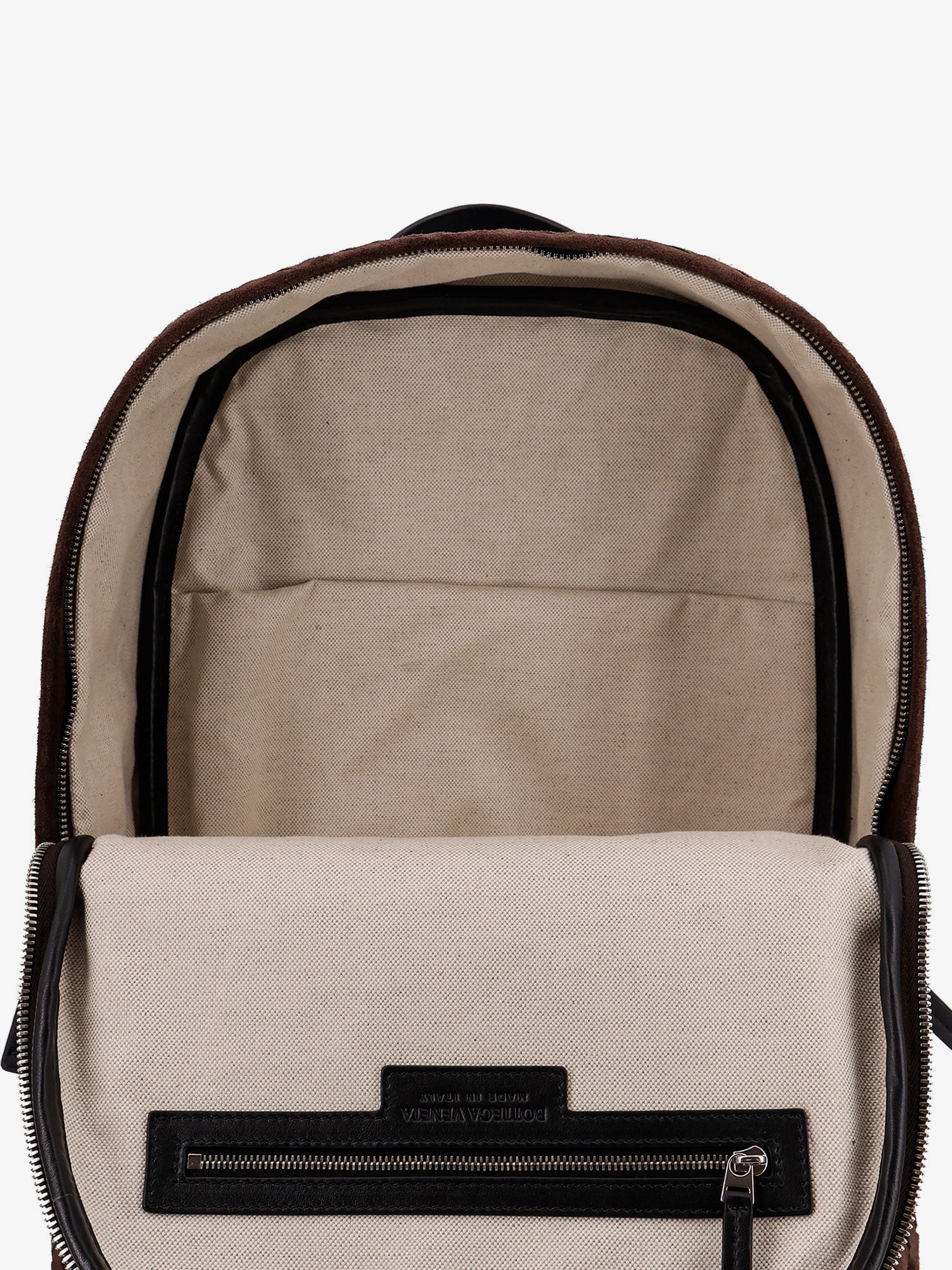 Bottega Veneta Suede Backpack With Intrecciato Motif - 5