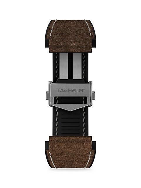 Connected Brown Leather & Rubber Watch Band - 1