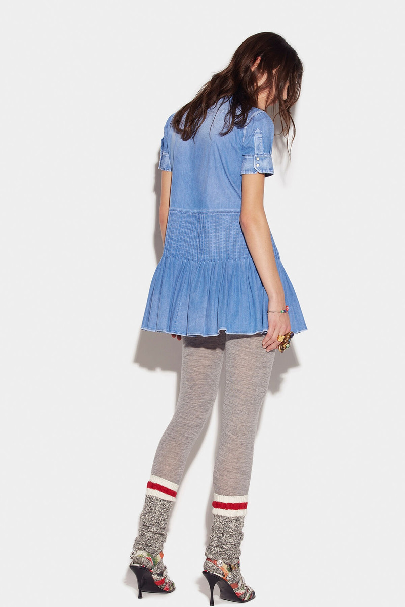 DSQUARED2 STITCH PLEAT MINI DRESS outlook
