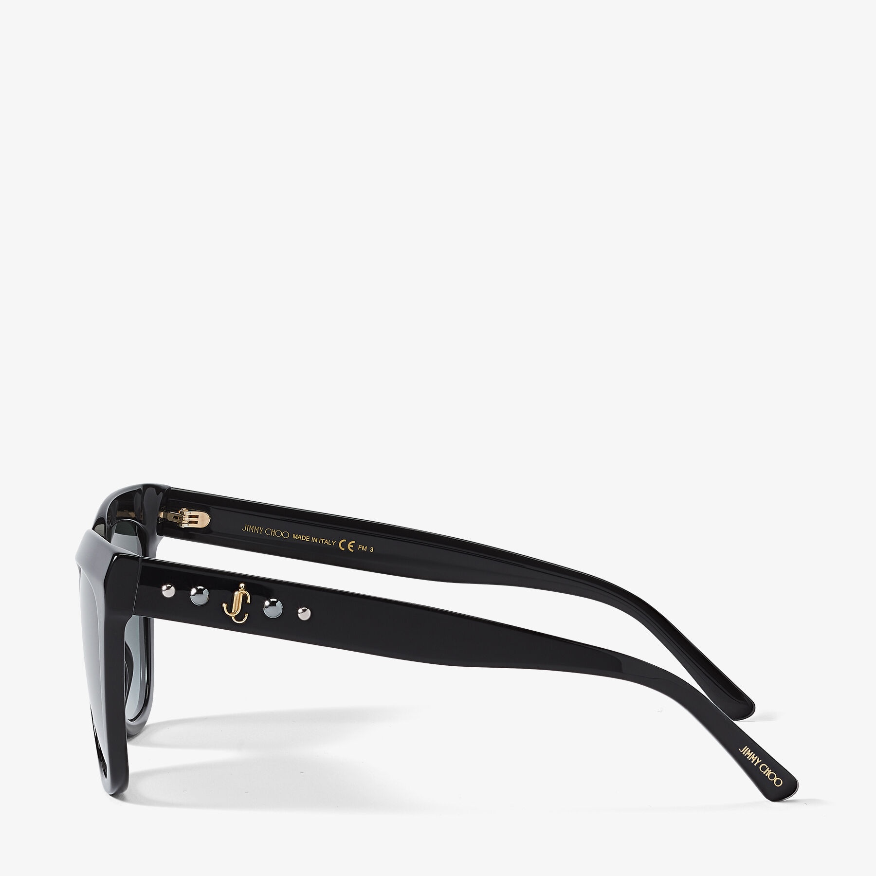 Julieka
Black Square-Frame Sunglasses with JC Emblem and Studs - 2