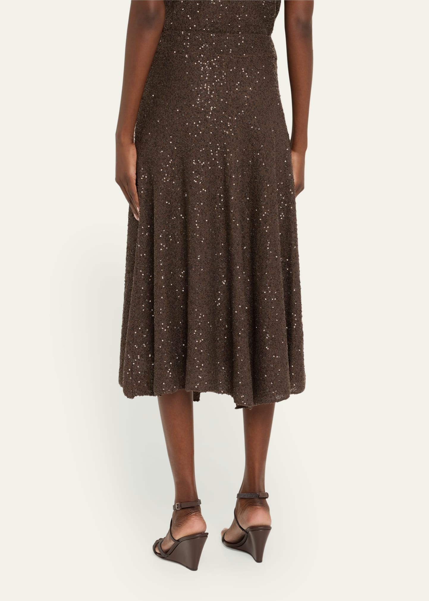 Sequined Cashmere Midi Skirt - 3