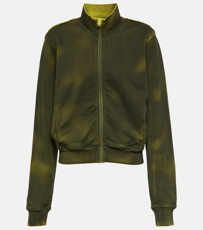 Zipped cotton fleece sweatshirt - 1