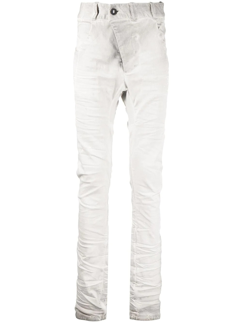 distressed-finish skinny-cut jeans - 1