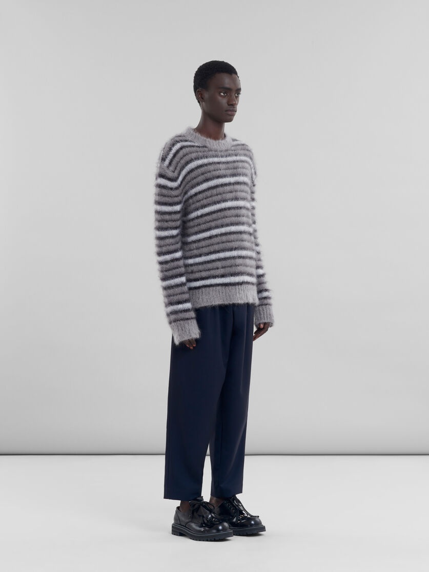 GREY STRIPED MOHAIR JUMPER - 5