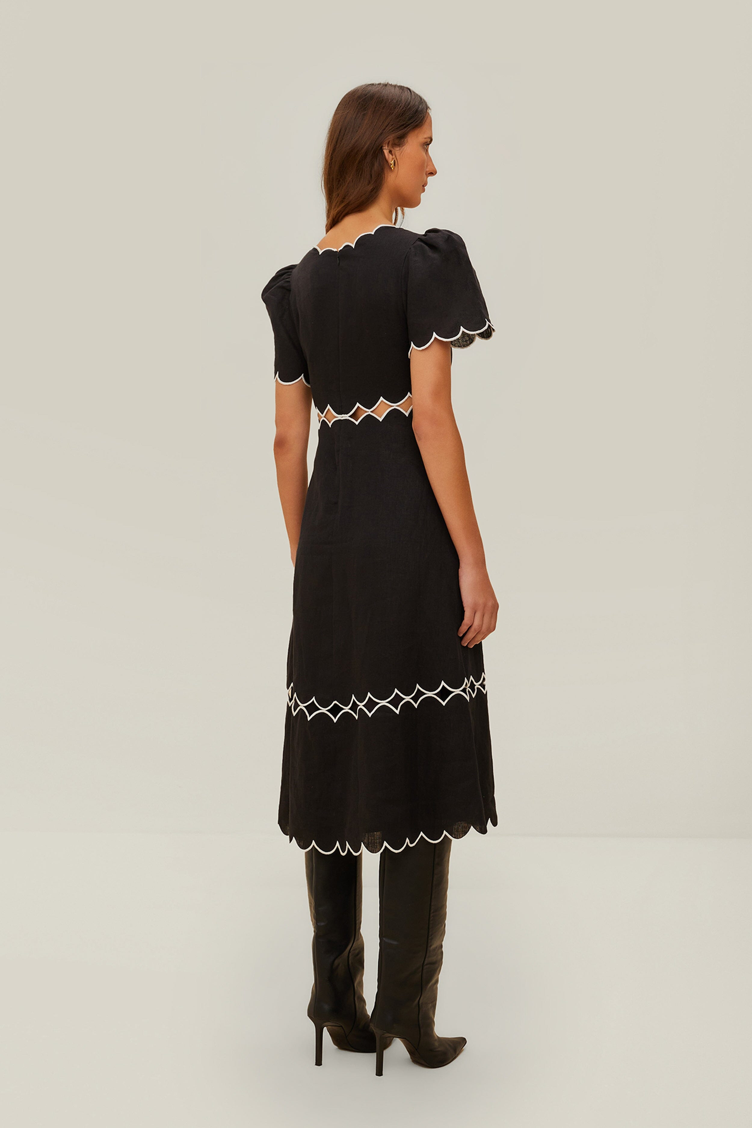 Black Short Sleeve Lenzing™ Ecovero™ Euroflax™ Maxi Dress - 4