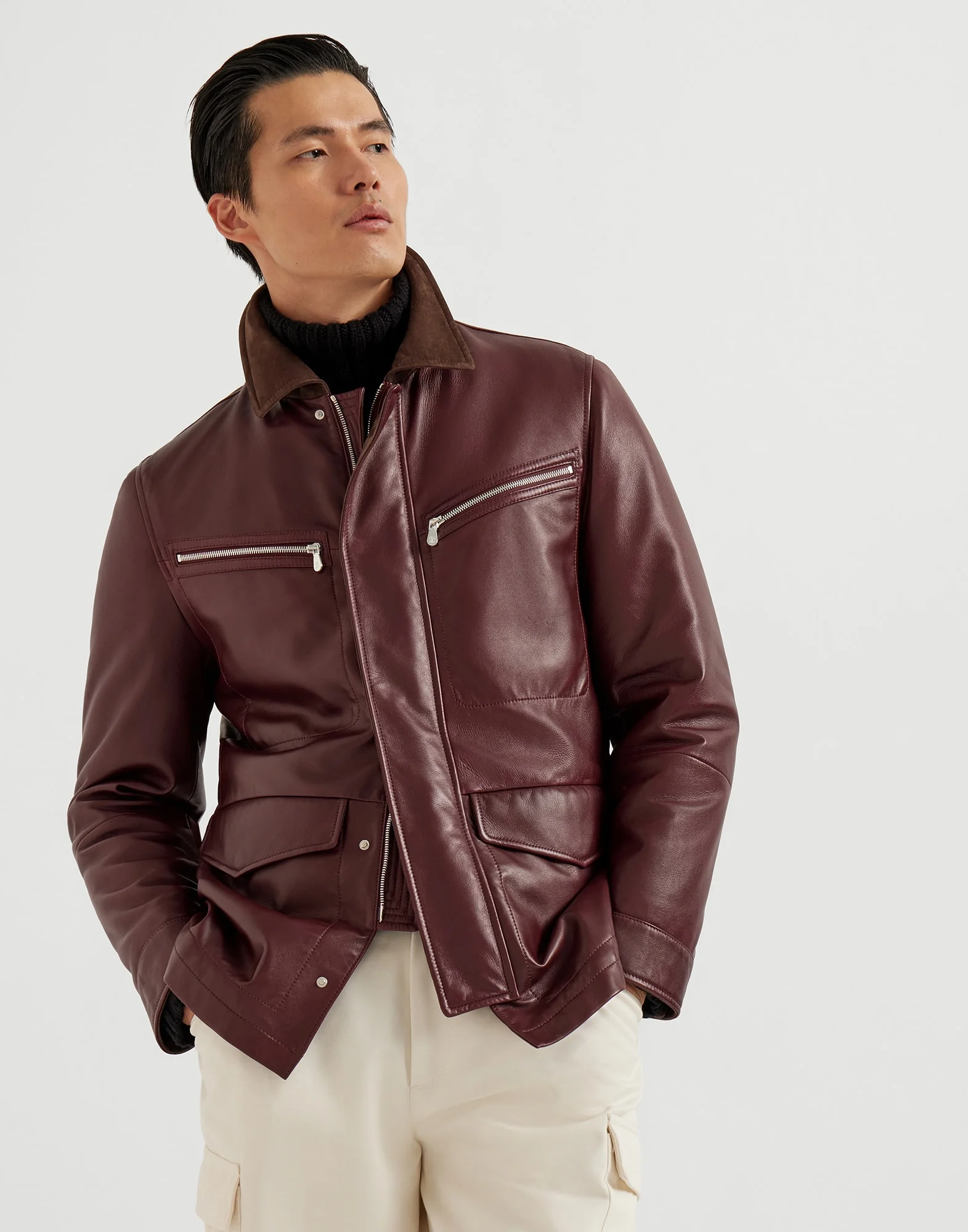 Nappa leather field jacket with Thermore® padding - 1