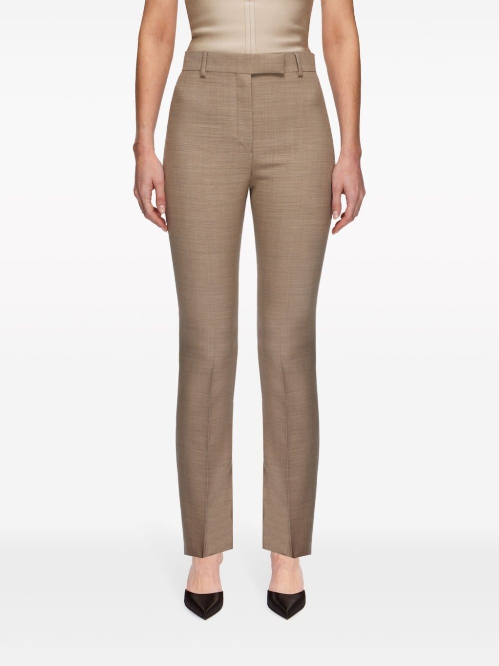 straight-leg cotton tailored trousers - 2