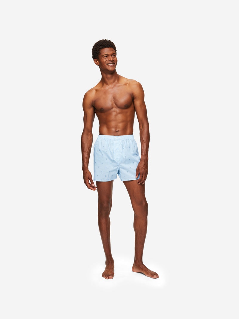 Men's Classic Fit Boxers Nelson 94 Cotton Batiste Blue - 4