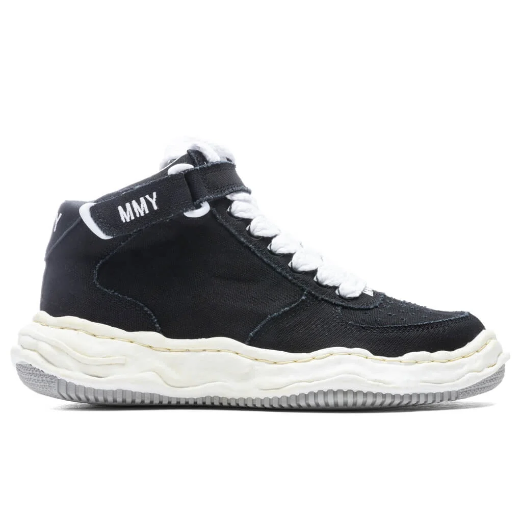 MAISON MIHARA YASUHIRO WAYNE HIGH OG SOLE WASHED CANVAS SNEAKER - BLACK - 1