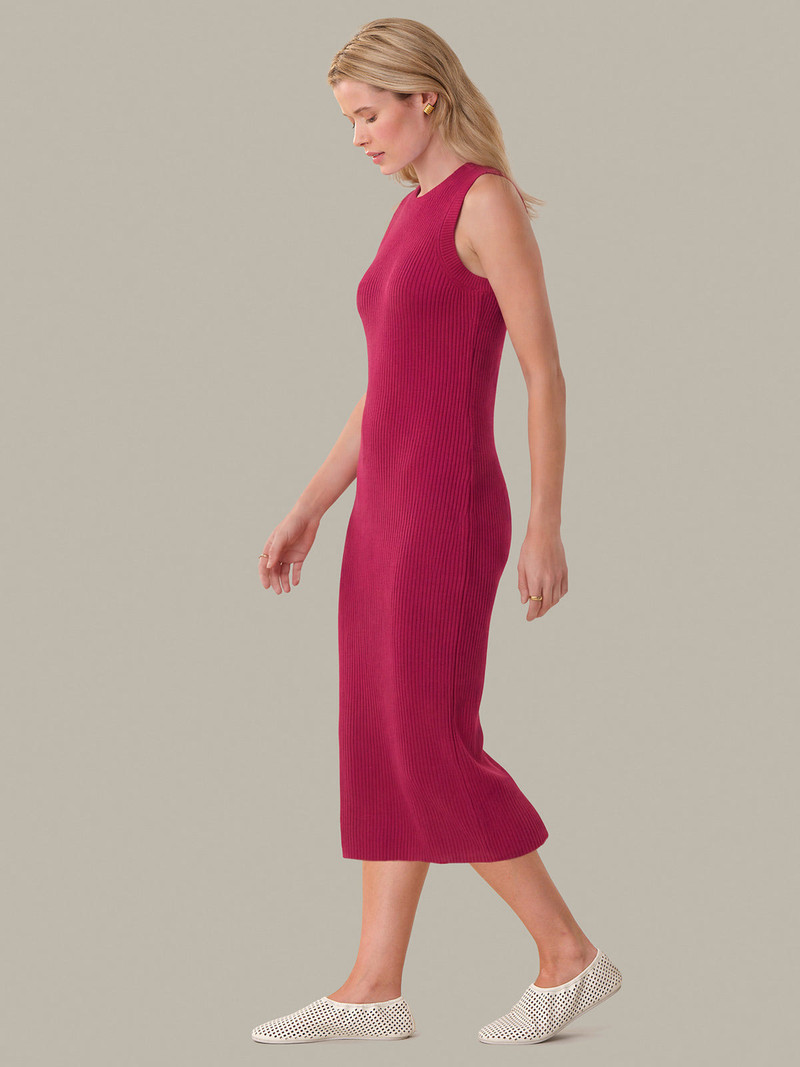 525 america Emma: Crewneck Shaker Stitch Cotton Tank Dress outlook