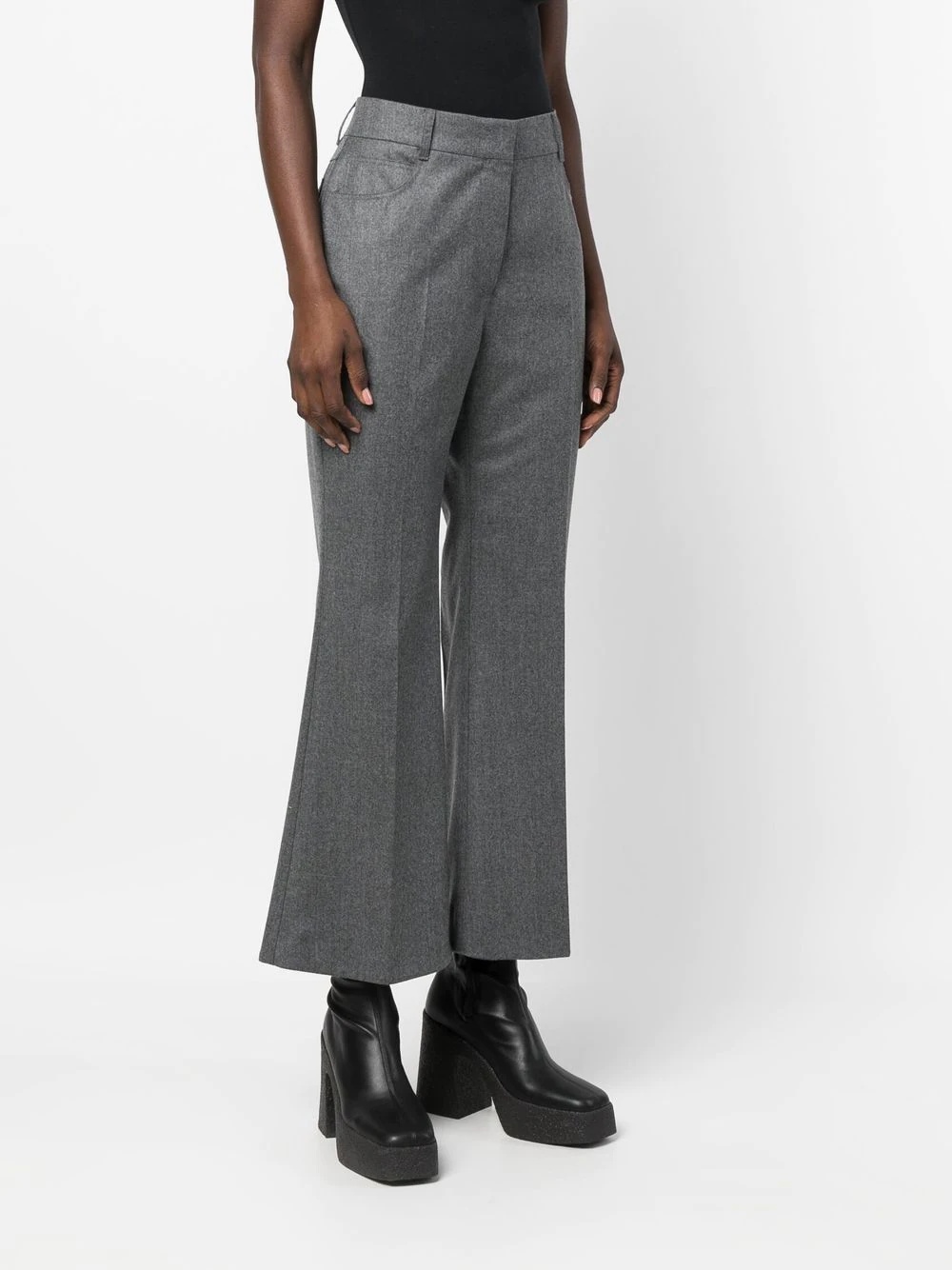 flared wool tailored trousers - 3