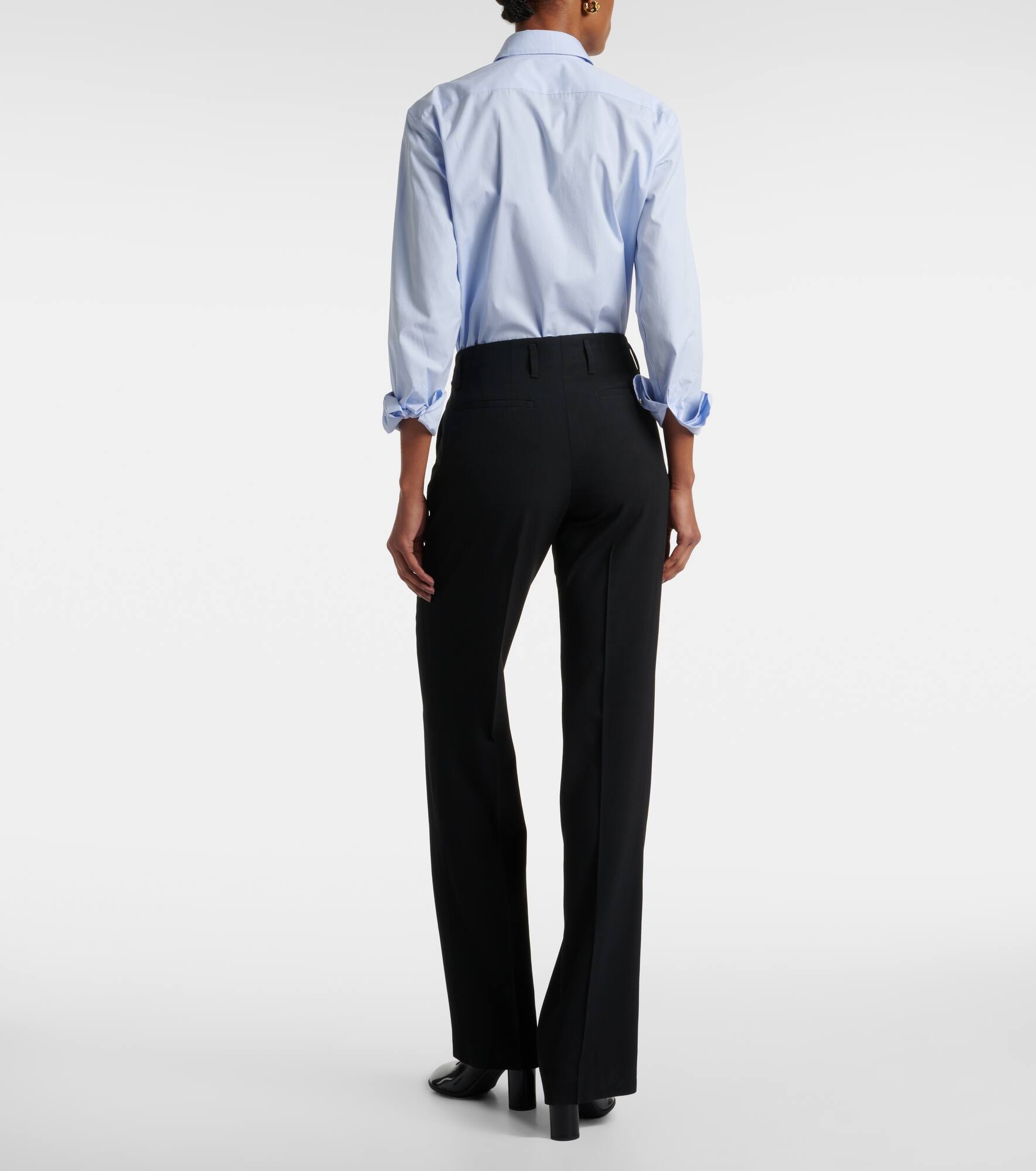 High-rise wool-blend straight pants - 3